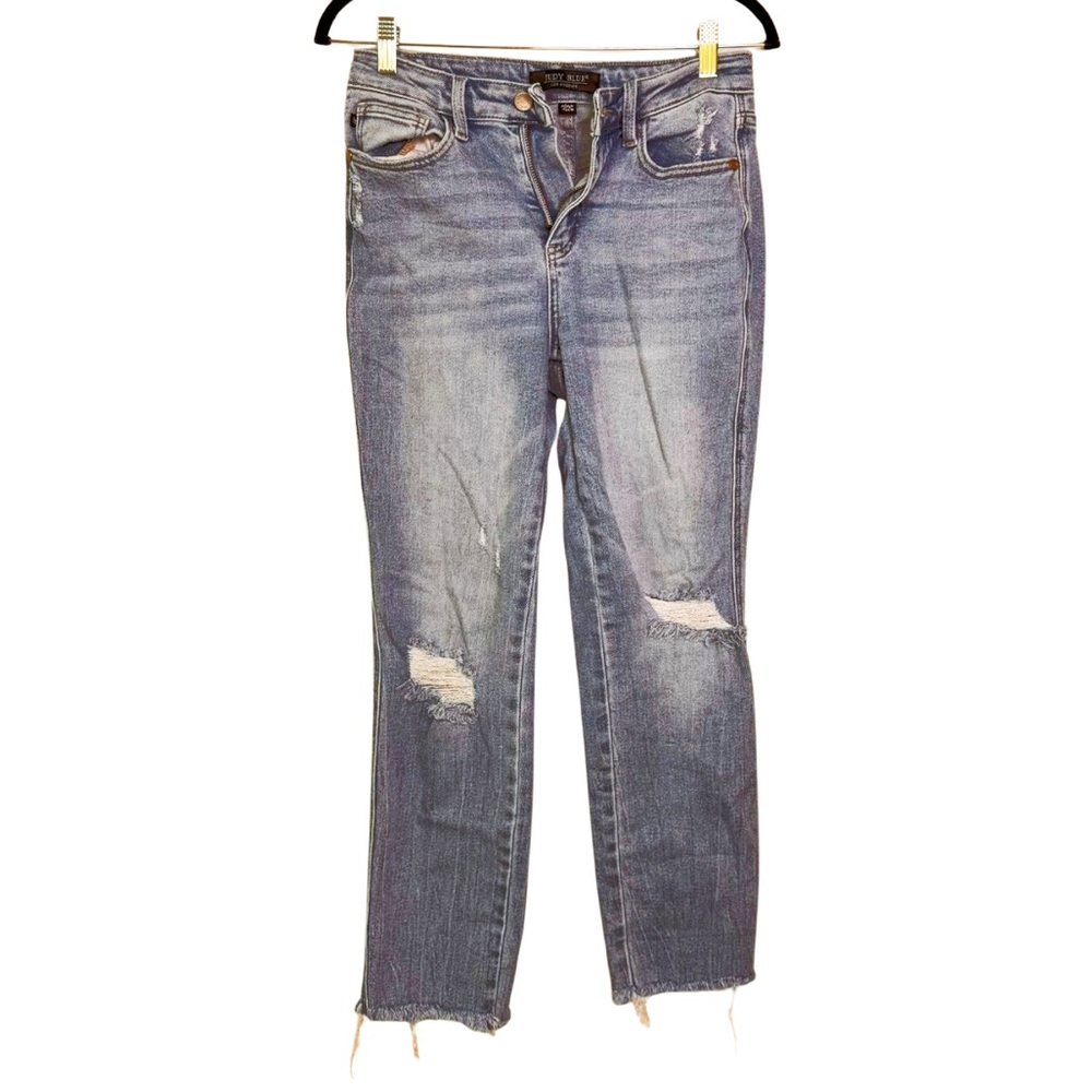 Judy Blue 88723 Mid Rise Distressed Boyfriend Jeans